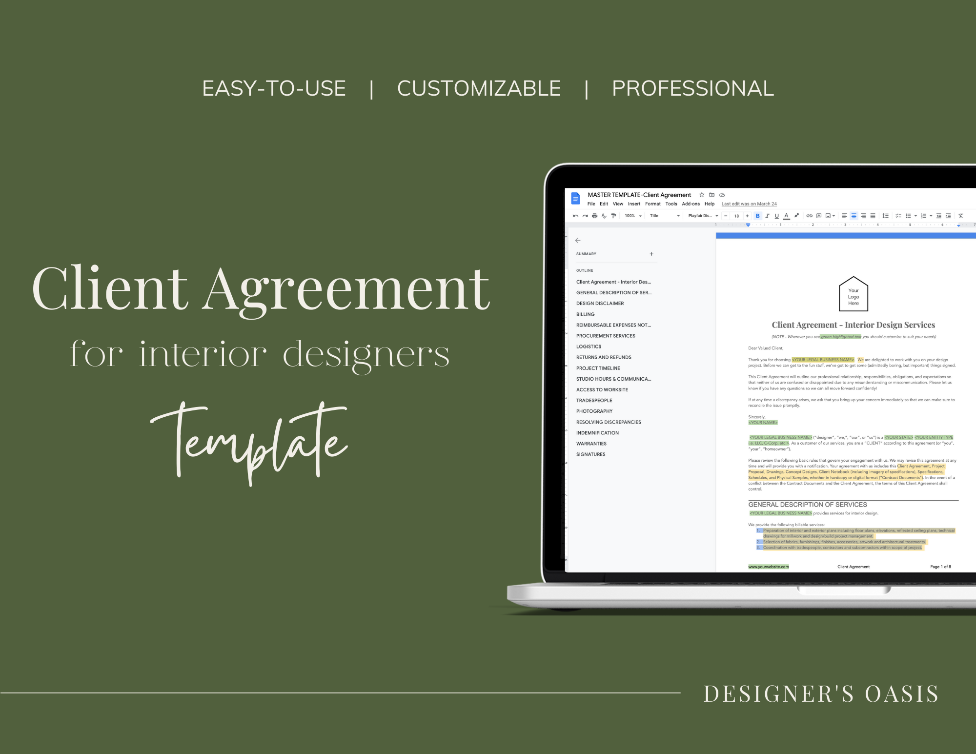 Interior Design Client Agreement – The Designer's Oasis Shop